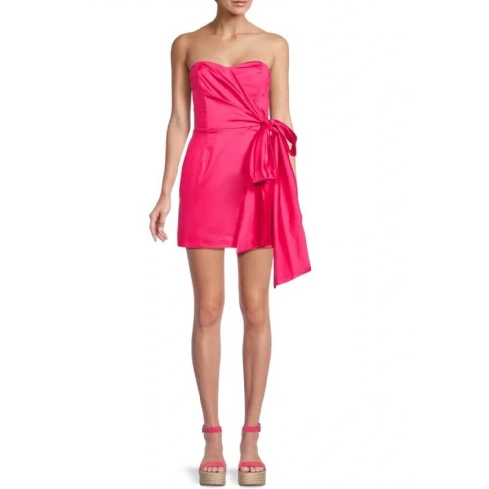 French Connection FLORIDA SUMMER Strapless Bow Front Mini Dress Pink 10 NWT $158 - Picture 5 of 7